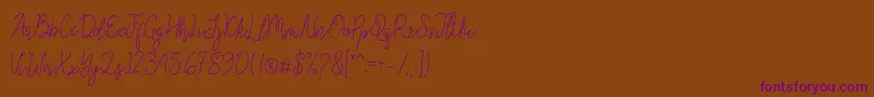 Queenesia Font – Purple Fonts on Brown Background
