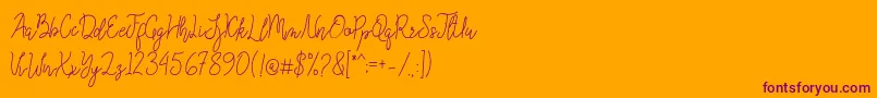 Queenesia Font – Purple Fonts on Orange Background