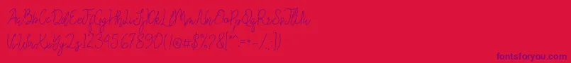 Queenesia Font – Purple Fonts on Red Background