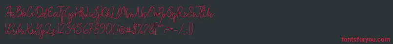 フォントQueenesia – 黒い背景に赤い文字