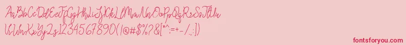 Queenesia Font – Red Fonts on Pink Background