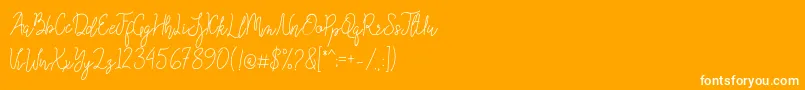 Queenesia Font – White Fonts on Orange Background