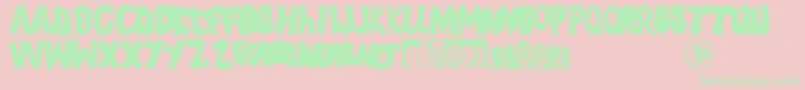 FlhFont Font – Green Fonts on Pink Background