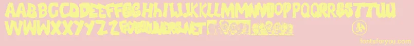 FlhFont Font – Yellow Fonts on Pink Background