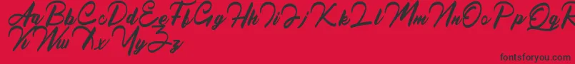 QueenslandFree Font – Black Fonts on Red Background