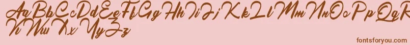 QueenslandFree Font – Brown Fonts on Pink Background