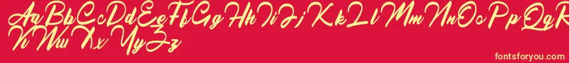 QueenslandFree Font – Yellow Fonts on Red Background