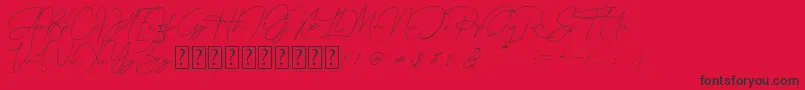 Queenstown Signature-Schriftart – Schwarze Schriften auf rotem Hintergrund