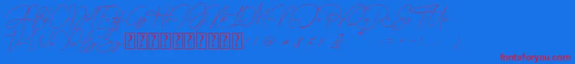 Queenstown Signature Font – Red Fonts on Blue Background