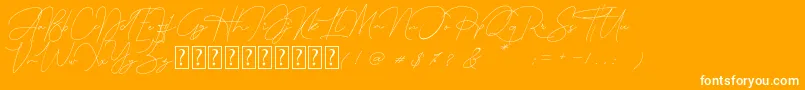 Queenstown Signature Font – White Fonts on Orange Background