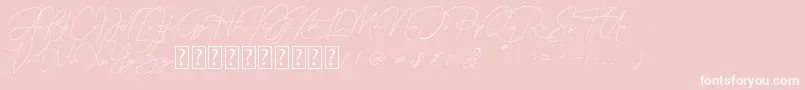 Queenstown Signature-Schriftart – Weiße Schriften auf rosa Hintergrund