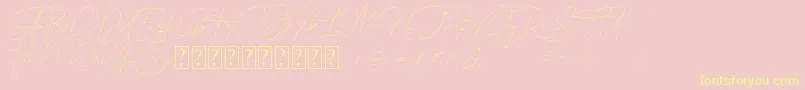 Queenstown Signature-Schriftart – Gelbe Schriften auf rosa Hintergrund