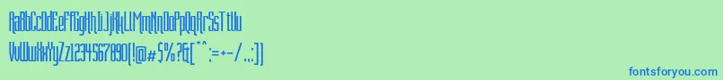 Czcionka Queeny – niebieskie czcionki na zielonym tle