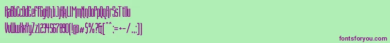 Czcionka Queeny – fioletowe czcionki na zielonym tle