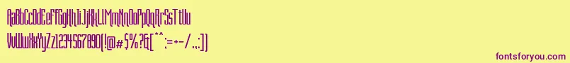 Czcionka Queeny – fioletowe czcionki na żółtym tle