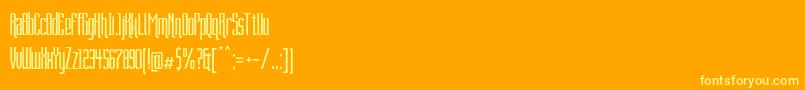 Queeny-Schriftart – Gelbe Schriften auf orangefarbenem Hintergrund