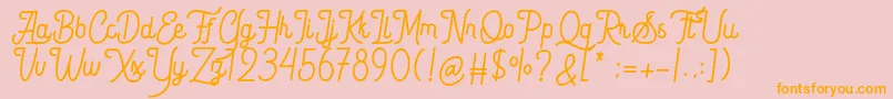 Quefira Demo Font – Orange Fonts on Pink Background