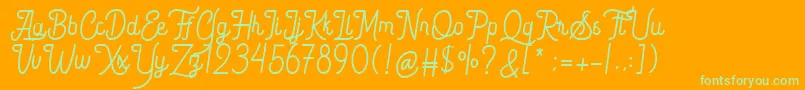Quefira Demo Font – Green Fonts on Orange Background