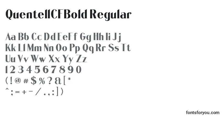 A fonte QuentellCFBold Regular – alfabeto, números, caracteres especiais