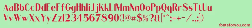 QuentellCFMedium Medium Font – Red Fonts on Green Background