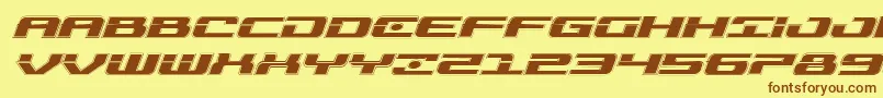 Troopersacadexpandital-Schriftart – Braune Schriften auf gelbem Hintergrund