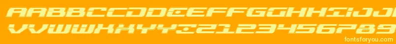 Troopersacadexpandital Font – Yellow Fonts on Orange Background