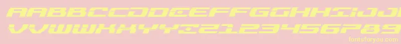 Шрифт Troopersacadexpandital – жёлтые шрифты на розовом фоне