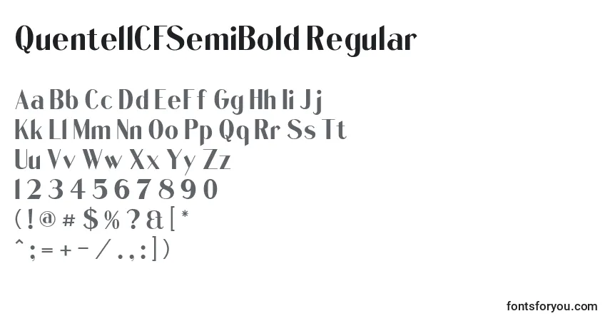 Czcionka QuentellCFSemiBold Regular – alfabet, cyfry, specjalne znaki