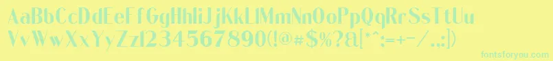 QuentellCFSemiBold Regular Font – Green Fonts on Yellow Background