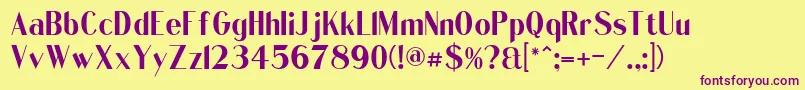QuentellCFSemiBold Regular Font – Purple Fonts on Yellow Background