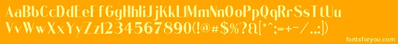 Шрифт QuentellCFSemiBold Regular – жёлтые шрифты на оранжевом фоне