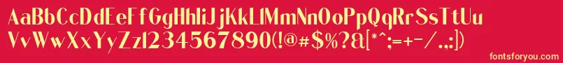 QuentellCFSemiBold Regular Font – Yellow Fonts on Red Background