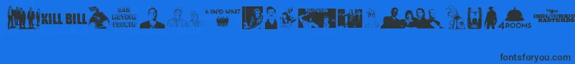 Quentin Tarantino Font – Black Fonts on Blue Background