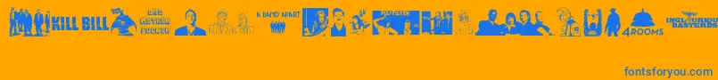 Quentin Tarantino Font – Blue Fonts on Orange Background