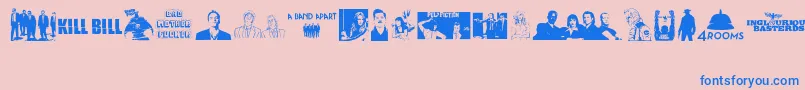 Quentin Tarantino Font – Blue Fonts on Pink Background
