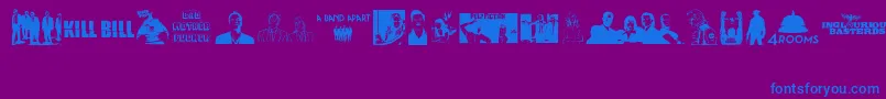 Quentin Tarantino Font – Blue Fonts on Purple Background