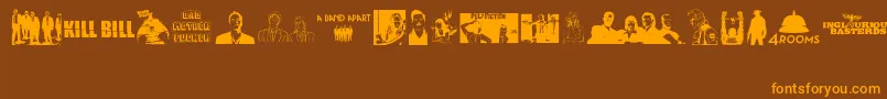 Quentin Tarantino Font – Orange Fonts on Brown Background
