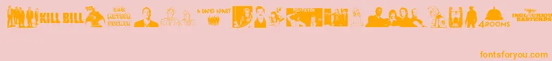 Quentin Tarantino Font – Orange Fonts on Pink Background