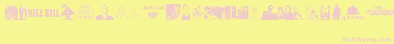Quentin Tarantino Font – Pink Fonts on Yellow Background