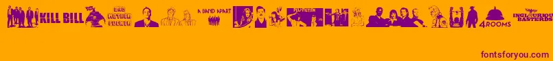Quentin Tarantino Font – Purple Fonts on Orange Background