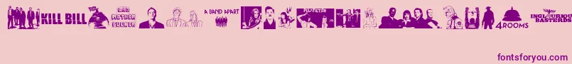 Quentin Tarantino Font – Purple Fonts on Pink Background