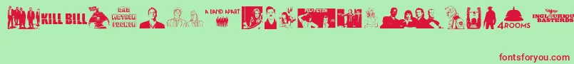 Quentin Tarantino Font – Red Fonts on Green Background