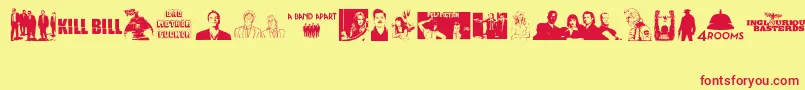 Quentin Tarantino Font – Red Fonts on Yellow Background