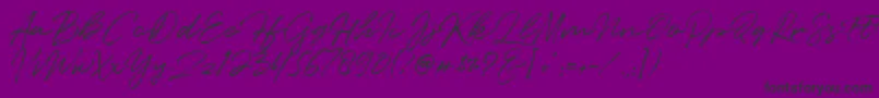 Quentin-Schriftart – Schwarze Schriften auf violettem Hintergrund