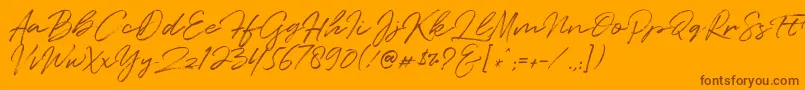Quentin-fontti – ruskeat fontit oranssilla taustalla