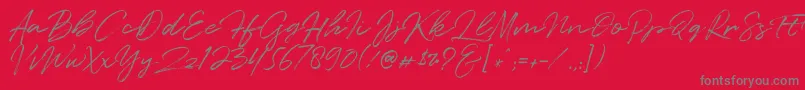 Quentin Font – Gray Fonts on Red Background