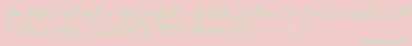 Quentin Font – Green Fonts on Pink Background