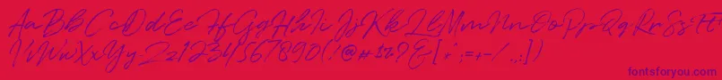 Quentin Font – Purple Fonts on Red Background
