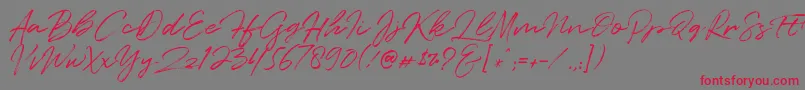 Quentin Font – Red Fonts on Gray Background
