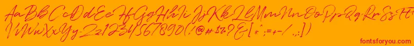 Quentin Font – Red Fonts on Orange Background